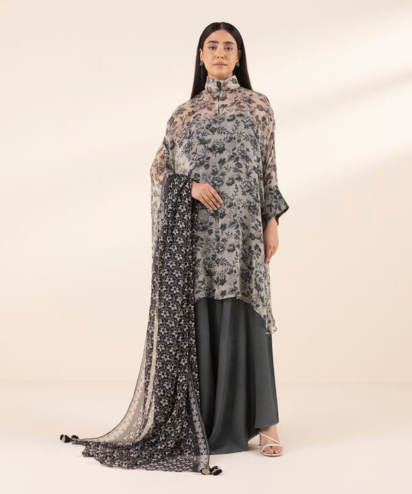 Sapphire 3 Piece Custom Stitched Suit - Light Grey - LB30582