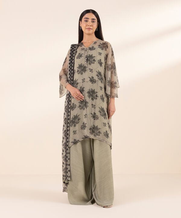 Sapphire 3 Piece Custom Stitched Suit - Grey - LB30583