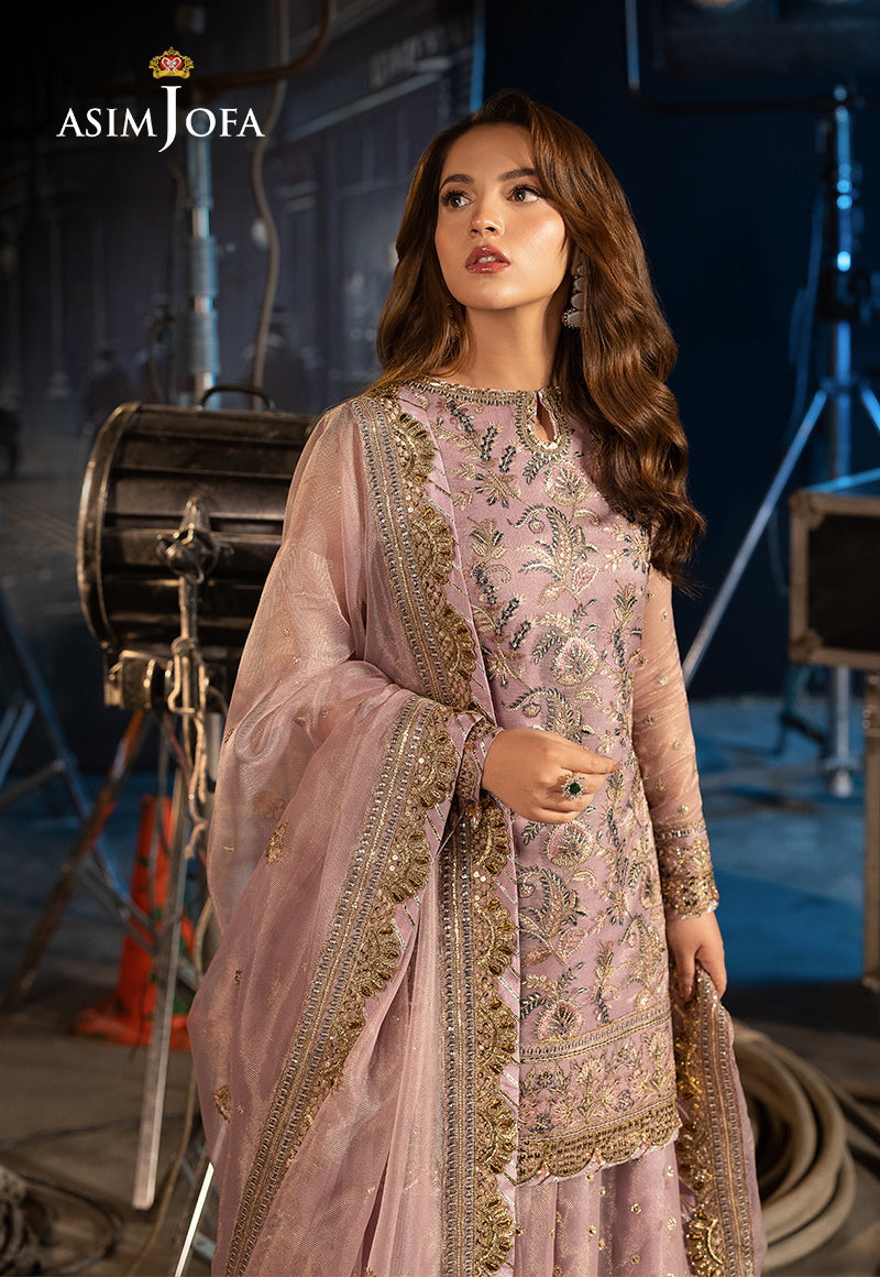 Asim Jofa 3 Piece Custom Stitched Suit - Pink - LB30235