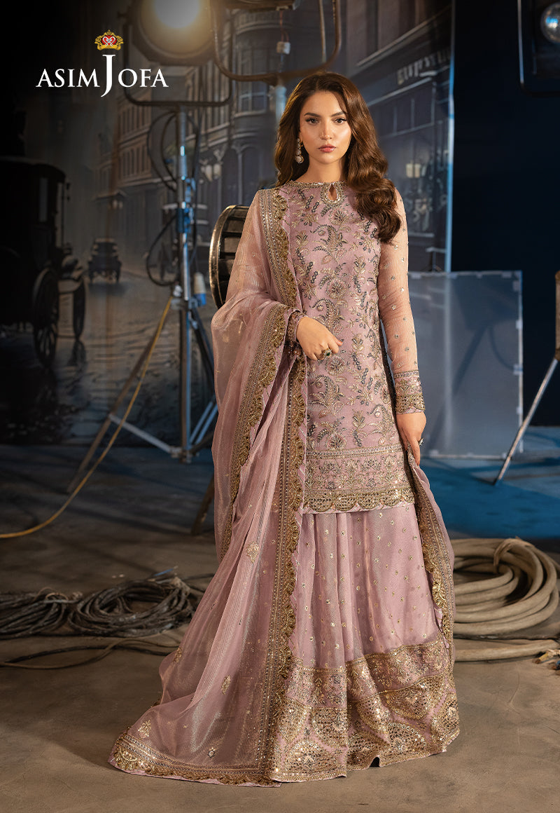 Asim Jofa 3 Piece Custom Stitched Suit - Pink - LB30235