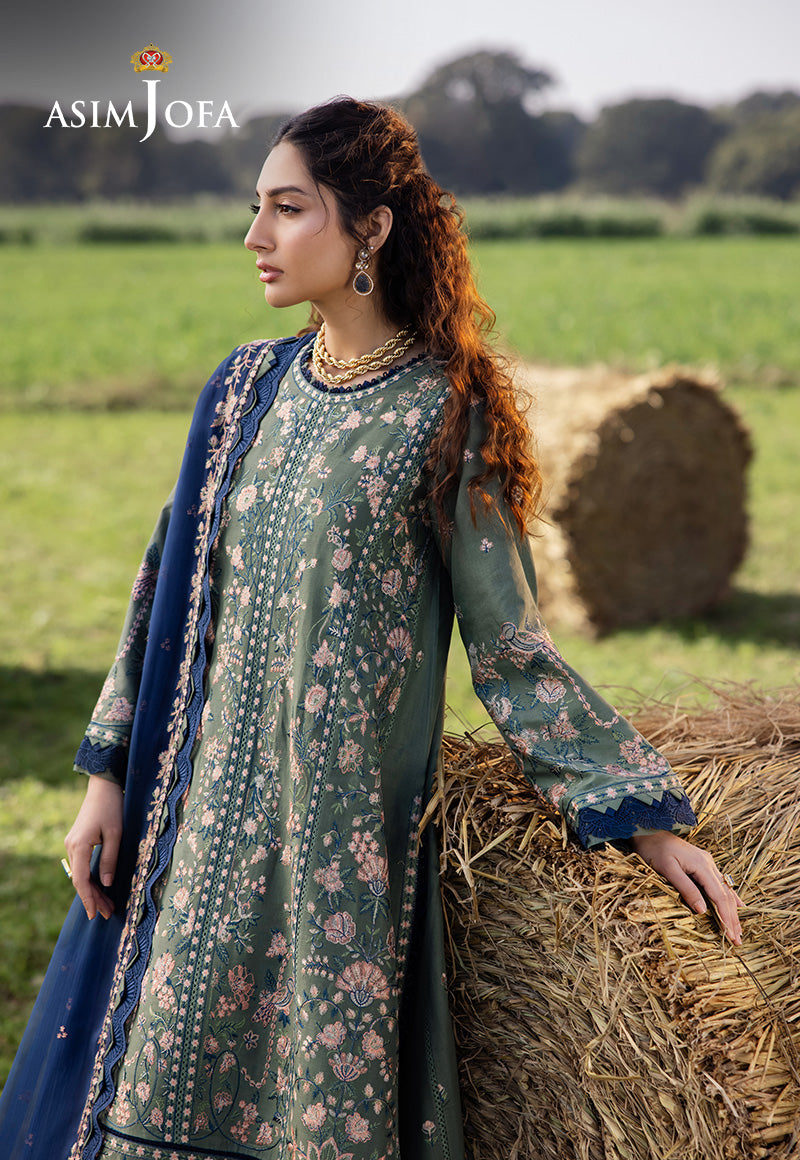 Asim Jofa 3 Piece Custom Stitched Suit - Green - LB29976