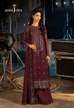 Asim Jofa 3 Piece Custom Stitched Suit - Purple - LB30242
