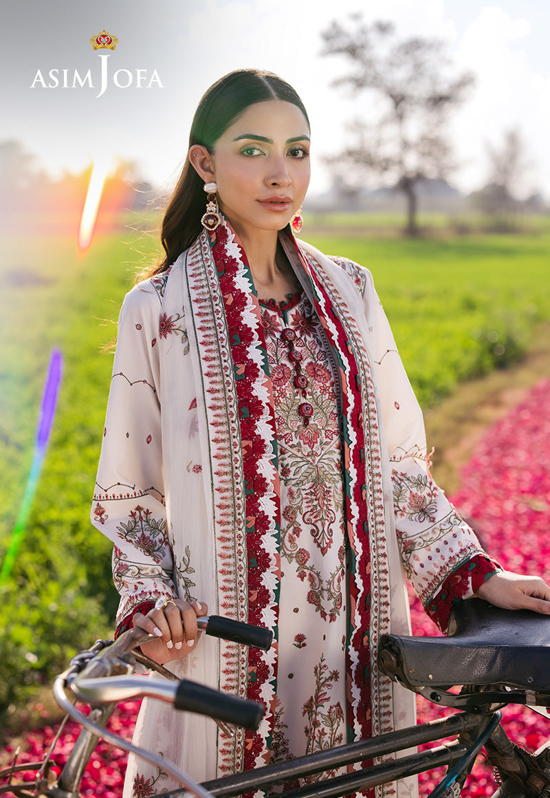 Asim Jofa 3 Piece Custom Stitched Suit - Beige - LB29969