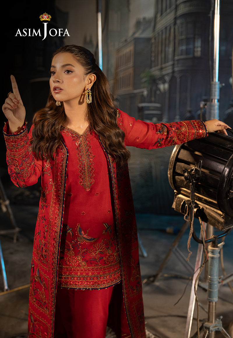 Asim Jofa 2 Piece Custom Stitched Suit - Orange - LB30245