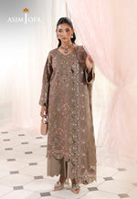 Asim Jofa 3 Piece Custom Stitched Suit - Brown - LB30509