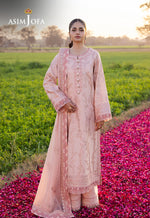 Asim Jofa 3 Piece Custom Stitched Suit - Peach - LB29971