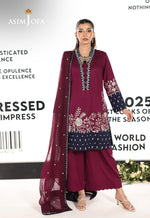 Asim Jofa 3 Piece Custom Stitched Suit - Purple - LB30501