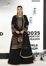 Asim Jofa 3 Piece Custom Stitched Suit - Black - LB30505