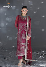 Asim Jofa 3 Piece Custom Stitched Suit - Pink - LB30504
