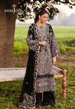 Asim Jofa 3 Piece Custom Stitched Suit - Black - LB29973
