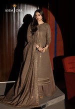 Asim Jofa 3 Piece Custom Stitched Suit - Brown - LB30238