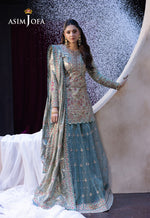 Asim Jofa 3 Piece Custom Stitched Suit - Aqua - LB30363