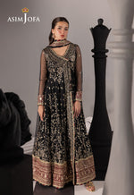 Asim Jofa 3 Piece Custom Stitched Suit - Black - LB30490