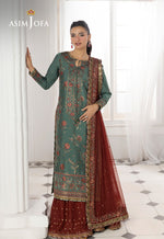 Asim Jofa 3 Piece Custom Stitched Suit - Green - LB30492