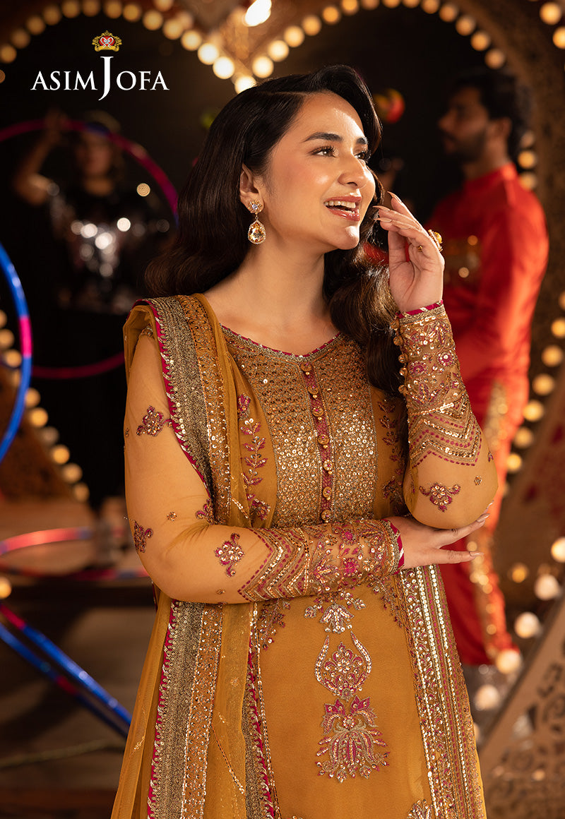 Asim Jofa 3 Piece Custom Stitched Suit - Rust - LB30360