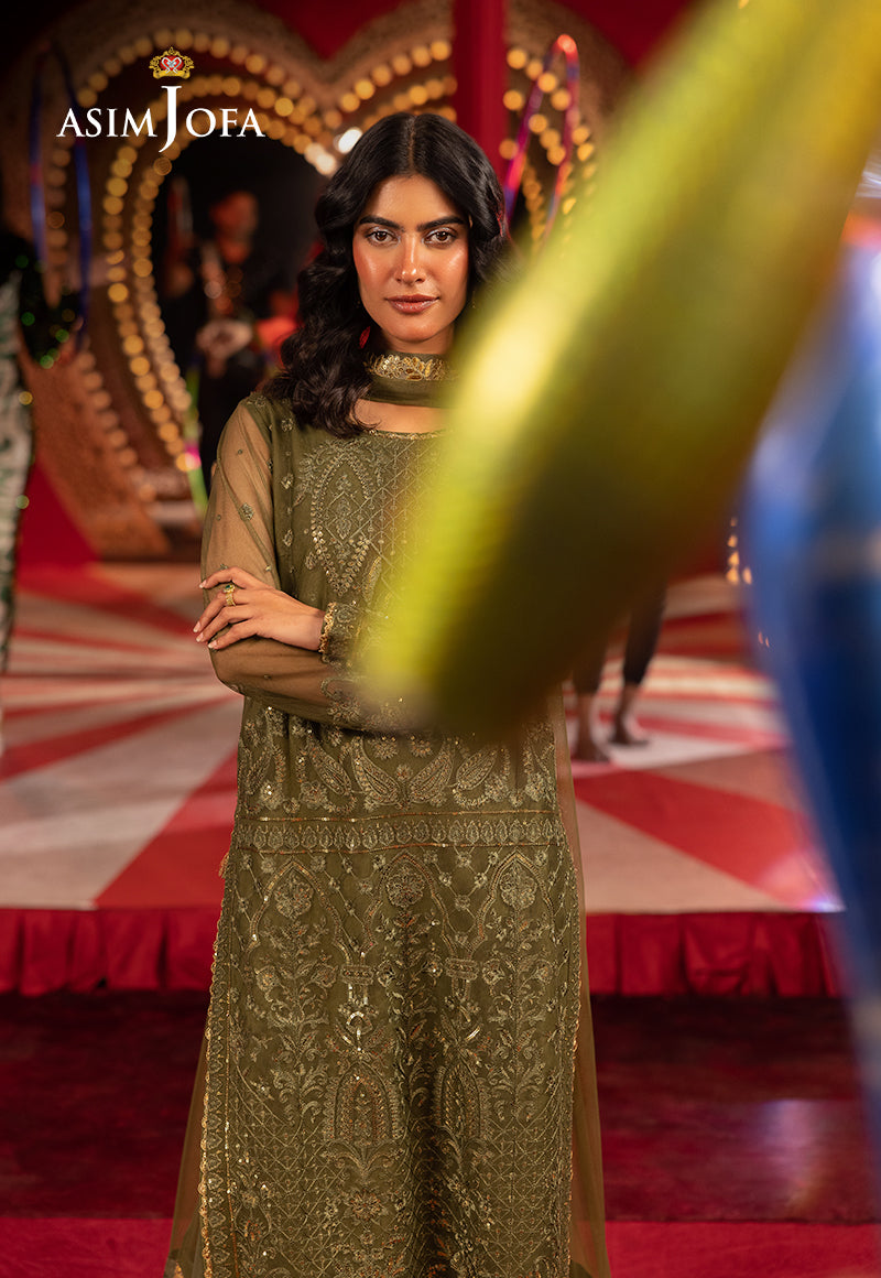 Asim Jofa 3 Piece Custom Stitched Suit - Green - LB30130