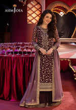 Asim Jofa 3 Piece Custom Stitched Suit - Purple - LB30123