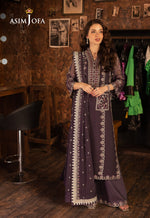Asim Jofa 3 Piece Custom Stitched Suit - Purple - LB30126