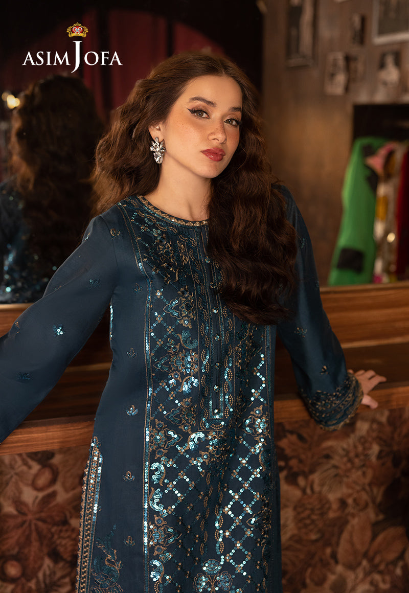 Asim Jofa 2 Piece Custom Stitched Suit - Blue - LB30361