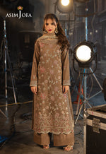 Asim Jofa 3 Piece Custom Stitched Suit - Beige - LB30362