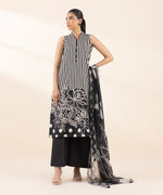 Sapphire 3 Piece Custom Stitched Suit - Black & Off White - LB30553