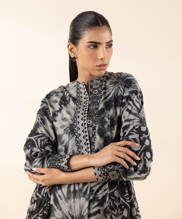 Sapphire 3 Piece Custom Stitched Suit - Off-White & Black - LB30556