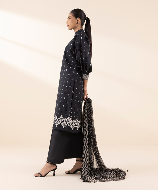 Sapphire 3 Piece Custom Stitched Suit - Black - LB30578