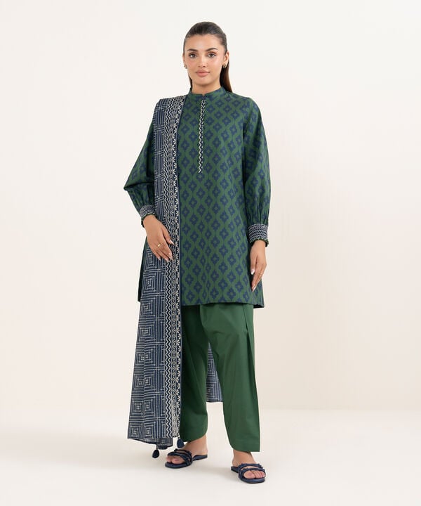 Sapphire 3 Piece Custom Stitched Suit - Green - LB30674