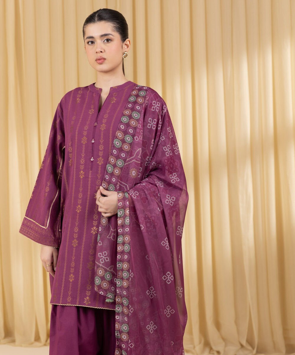 Sapphire 3 Piece Custom Stitched Suit - Purple - LB30211