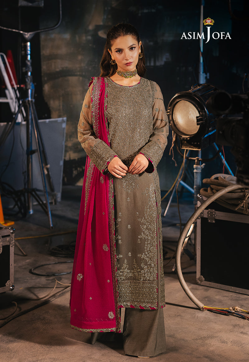 Asim Jofa 3 Piece Custom Stitched Suit - Green - LB29829