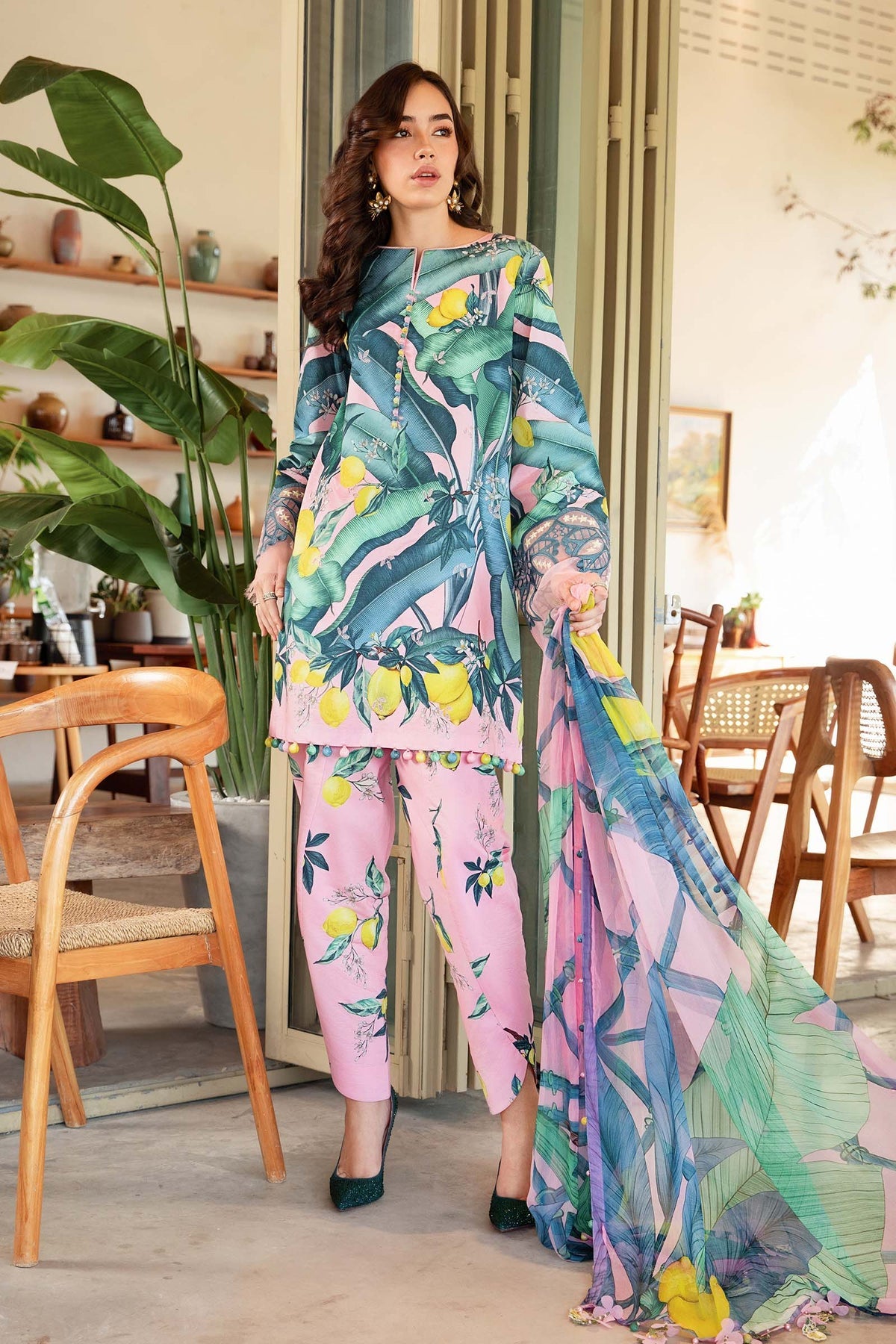 Maria.B 3 Piece Custom Stitched Suit - Pink - LB29451