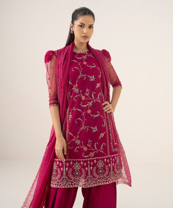 Sapphire 3 Piece Custom Stitched Suit - Red - LB30841