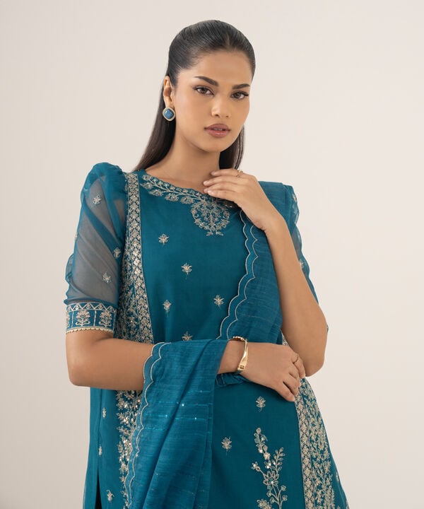 Sapphire 3 Piece Custom Stitched Suit - Blue - LB30852