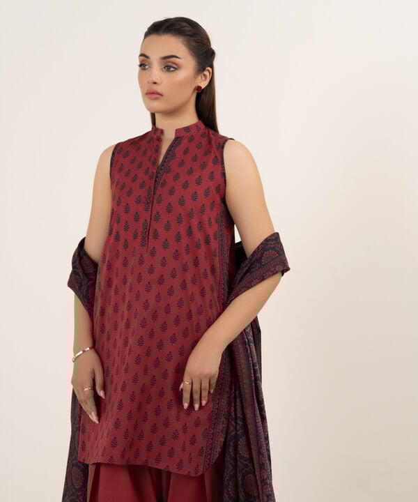 Sapphire 3 Piece Custom Stitched Suit - Red - LB30696