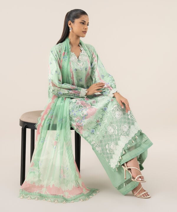 Sapphire 3 Piece Custom Stitched Suit - Green - LB30846
