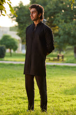 Qalamkar 2 Piece Custom Stitched Suit - Black - LB289091