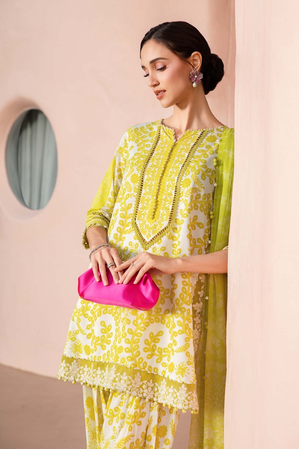 Maria.B 3 Piece Custom Stitched Suit - Yellow - LB29445