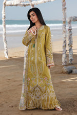 Qalamkar 3 Piece Custom Stitched Suit - Mustard - LB31537