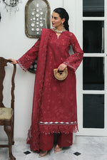Qalamkar 3 Piece Custom Stitched Suit - Red - LB31547