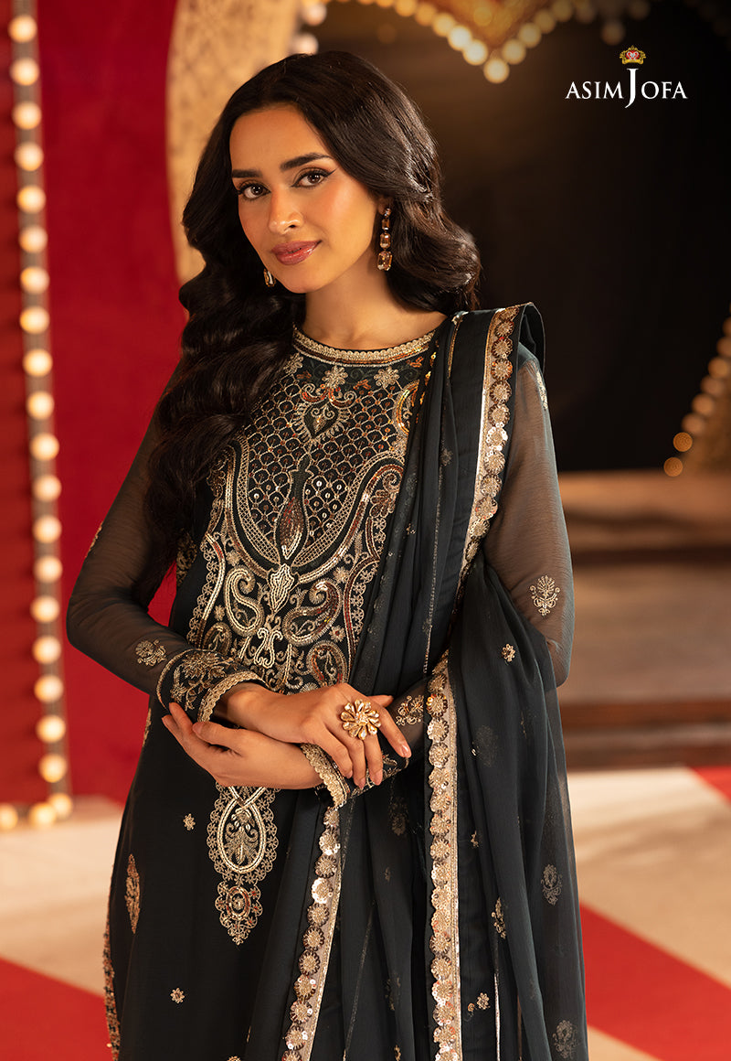 Asim Jofa 3 Piece Custom Stitched Suit - Teal - LB30129