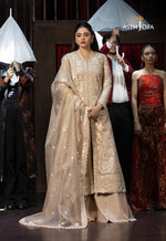 Asim Jofa 3 Piece Custom Stitched Suit - Beige - LB30121