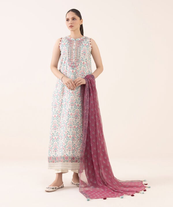 Sapphire 3 Piece Custom Stitched Suit - Off White - LB30856
