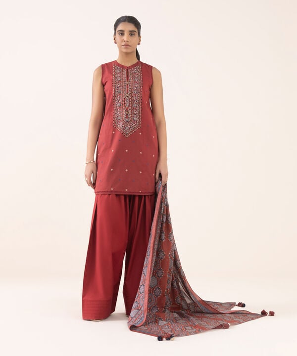 Sapphire 3 Piece Custom Stitched Suit - Red - LB30862