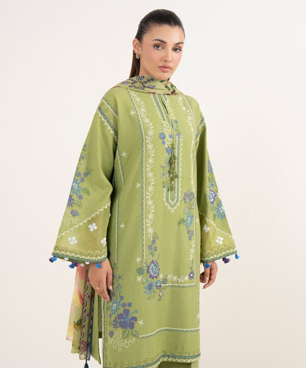 Sapphire 3 Piece Custom Stitched Suit -Green - LB30830
