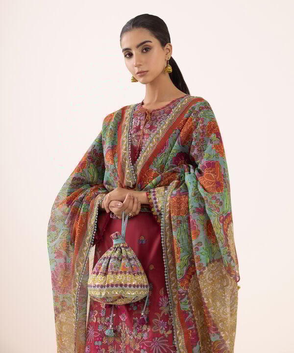 Sapphire 3 Piece Custom Stitched Suit - Red - LB30816