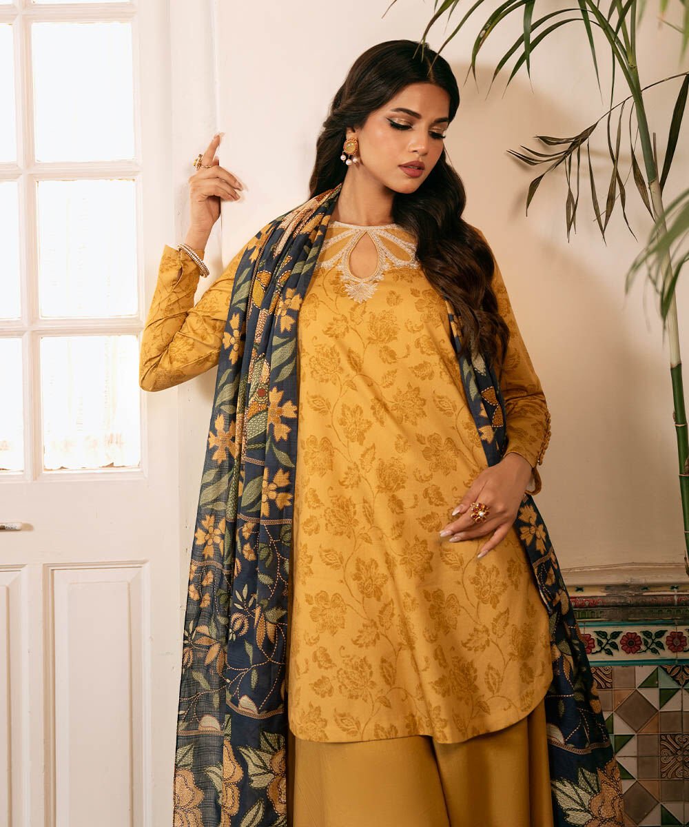 Sapphire 3 Piece Custom Stitched Suit - Yellow - LB30165