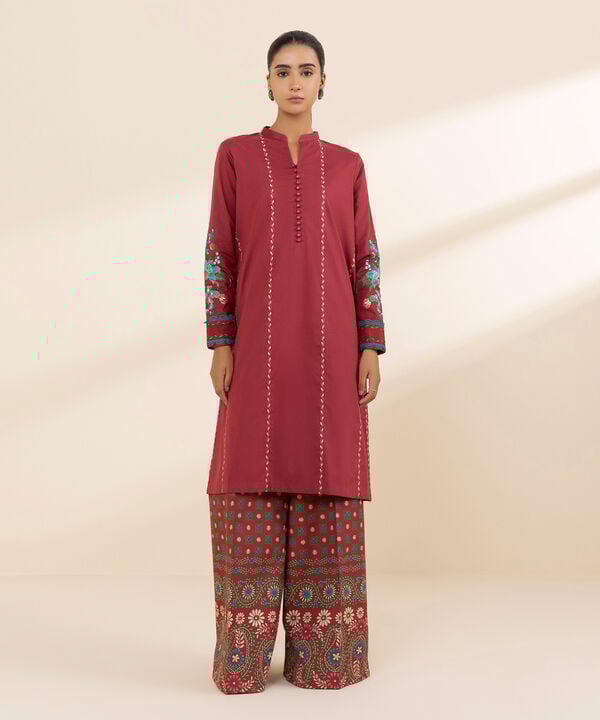 Sapphire 2 Piece Custom Stitched Suit - Red - LB30629