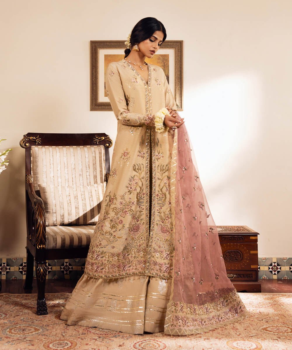 Sapphire 3 Piece Custom Stitched Suit - Beige - LB30163