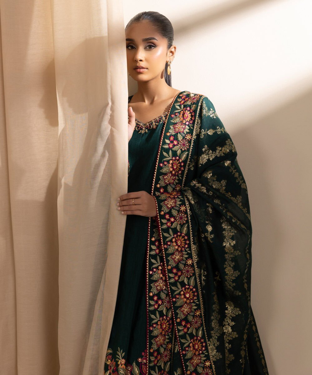 Sapphire 3 Piece Custom Stitched Suit - Green - LB30176