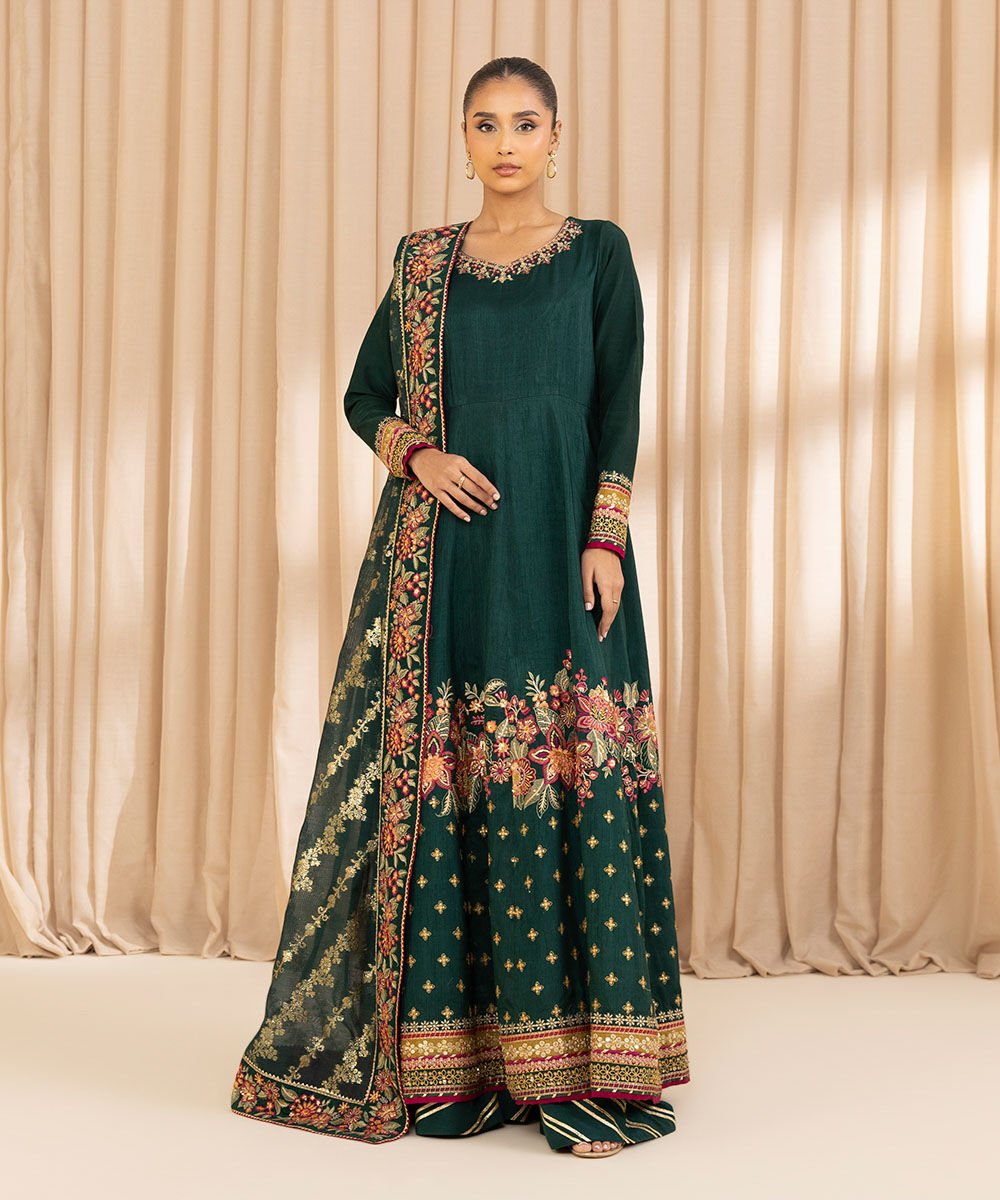 Sapphire 3 Piece Custom Stitched Suit - Green - LB30176